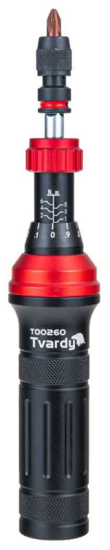 Skrutkovač momentový 1/4" 1-6 Nm + príslušenstvo, TVARDY 1