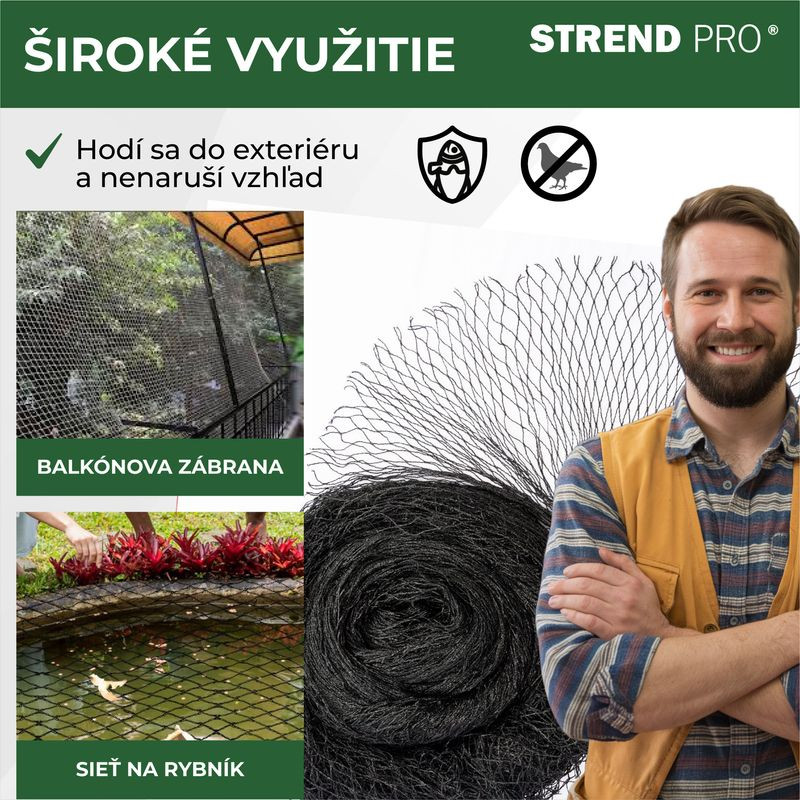 Sieť Strend Pro, 8x8 m, oko 25 mm, proti vtákom, PE 5