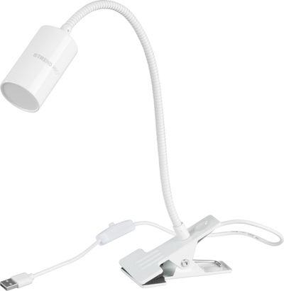 Lampa Strend Pro, stolná, s klipsou na uchytenie, Alu, biela, USB, 41 cm 1