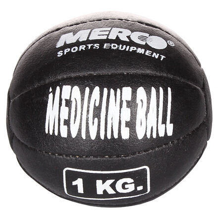 Merco Black Leather kožená medicinbalová lopta 1 kg