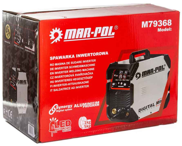 Invertor 200A MIG/MAG (CO2)/MMA/TIG, ALU, SYNERGY, MAR-POL 20