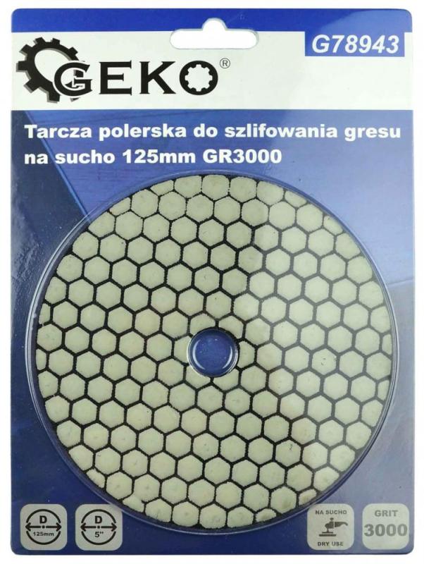 Brúsny diamantový kotúč 125 mm, zrno 3000 suchý zips, brúsenie na sucho, GEKO 1