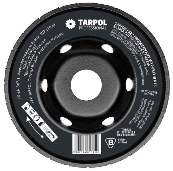 Rašpľa štvrťkruhová R15 125 x 22,2 mm nízky zub, TARPOL, T-95 3