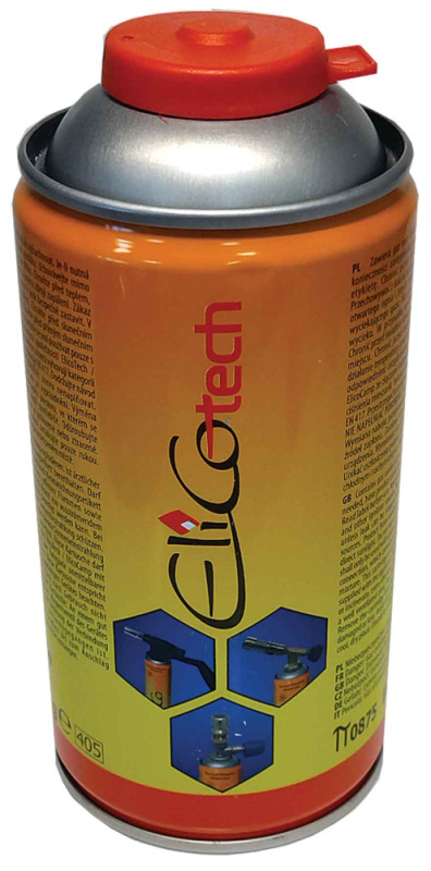 Plynová kartuša s propan-butanom 300 ml/175 g, pripojenie na závit 7/16“, ELICO 1