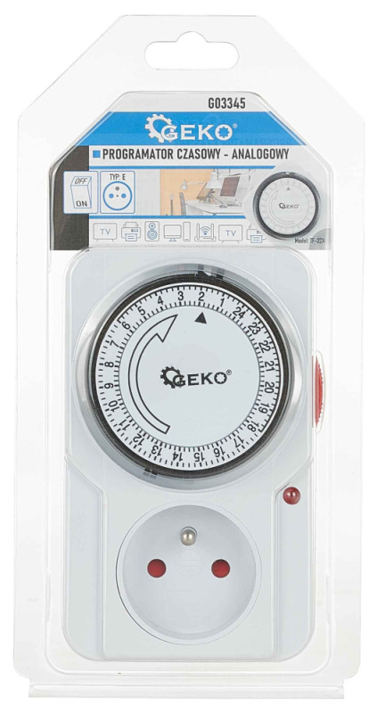 Mechanický časový spínač elektrického prúdu, 230V, GEKO 1