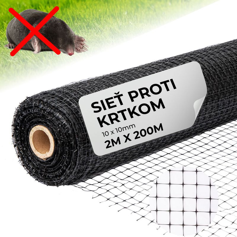 Sieť proti krtom GrassGuard, oko 10x10 mm, 2 m, L-200 m, do zeme, proti krtkom 1