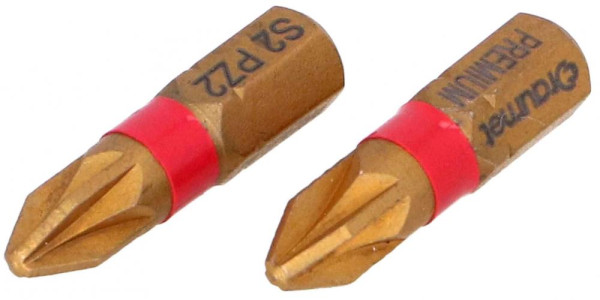 Bit 1/4" 25 mm PREMIUM TiN PZ 2, 2 kusy, DRAUMET