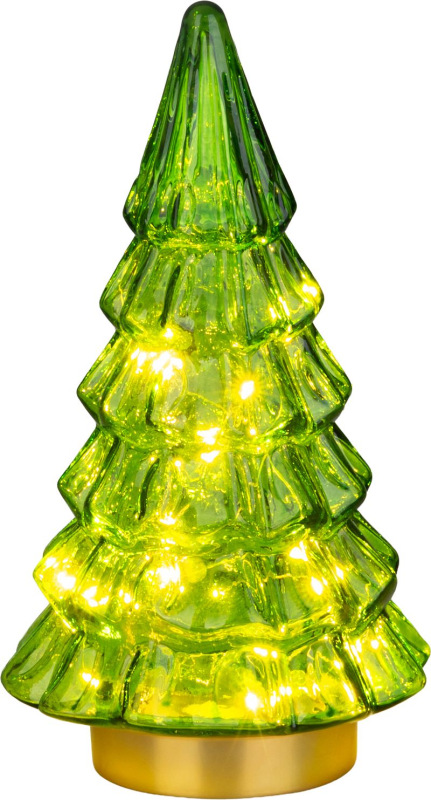 Dekorácia MagicHome Vianoce, Stromček, 12xLED teplá biela, 2xAA, IP20, 12x12x24 cm