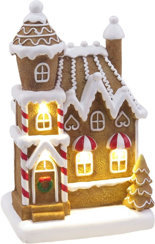 Dekorácia MagicHome Vianoce, Perníkový domček, LED, 2xAAA, 11,8x9,7x19,2 cm 1