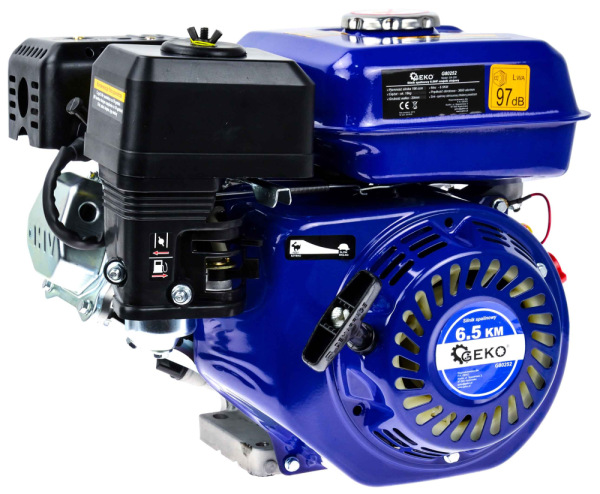 Benzínový štvortaktný spaľovací motor, objem 196 cm3, výkon 6,5 HP, hriadeľ 20 mm, GEKO 10