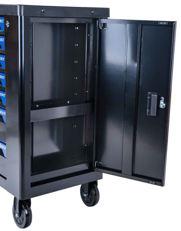 Dielenský vozík na náradie so 7 zásuvkami, náradie- 258 dielov, 850x450x950 mm, GEKO 9