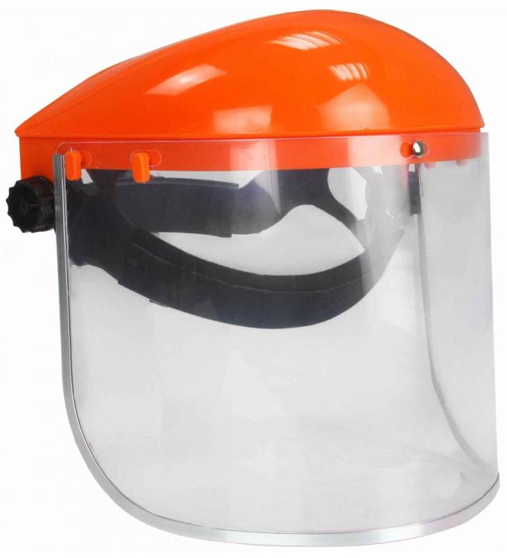 Ochranná maska s plexisklom pre kosenie trávy, oranžová, MAR-POL