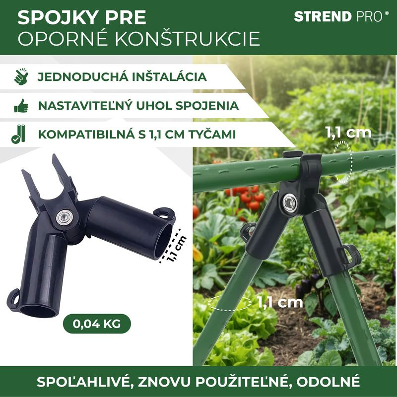 Spojka Strend Pro, plast, konektor A na záhradné oporné tyče, 11 mm, bal. 4 ks 2