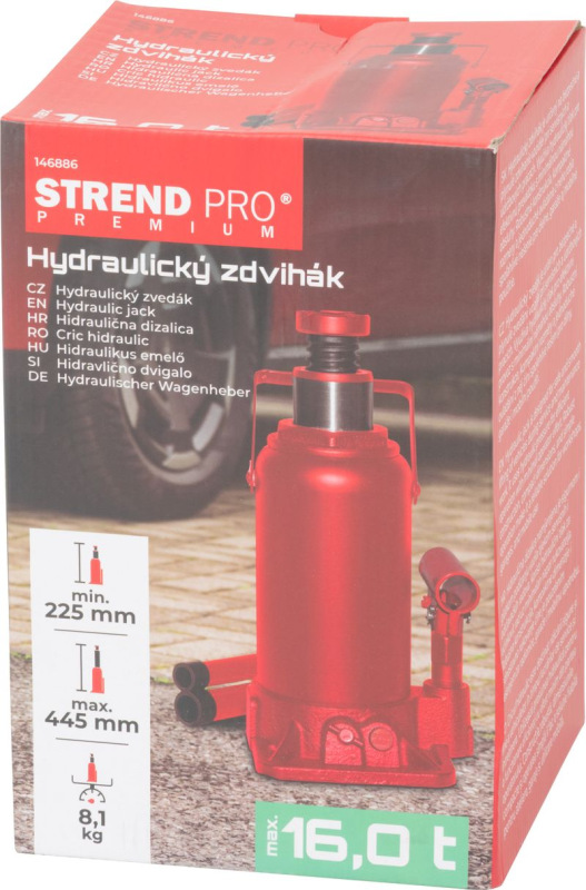 Zdvihák Strend Pro Premium, 16 ton, 225-445 mm, hydraulický 1
