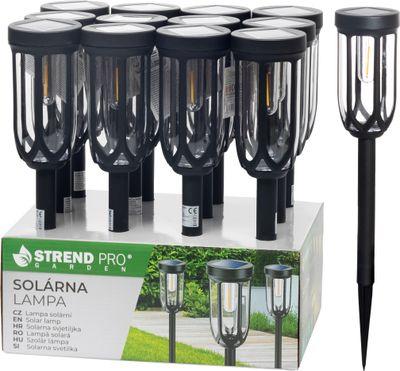 Lampa Strend Pro Garden Elis, solárna, čierna, LED, 7,5x42 cm, Sellbox 12 ks