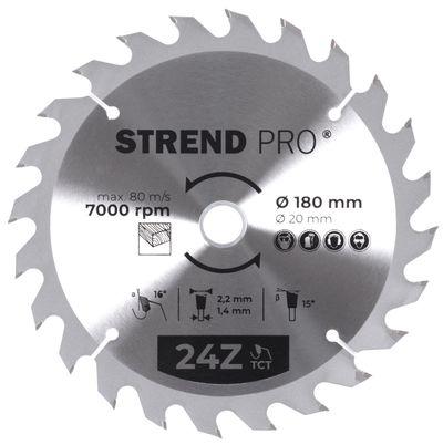 Kotúč Strend Pro TCT 180x2.2x20/16 mm 24T, na drevo, pílový, SK plátky