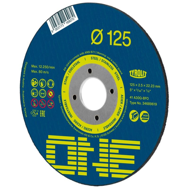 Kotúč Tyrolit ONE 115x3,0x22,23mm, A 30 Q-BFO, 2v1, oceľ/nerez, vypuklý 1