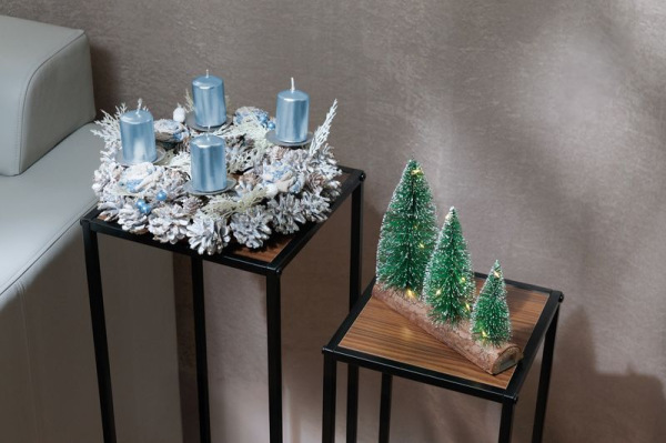 Veniec MagicHome Vianoce, adventný, modro-biely, 30 cm 2