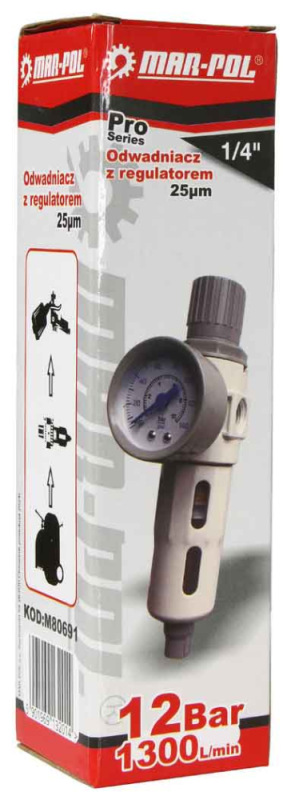 Odkaľovač s manometrom a regulátorom tlaku, 1/4 ", MAR-POL 5