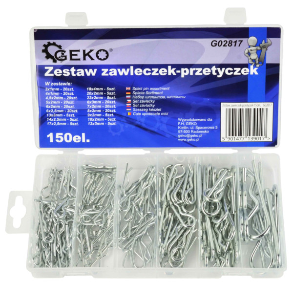 Sada pérových závlačiek, 150-dielna, GEKO