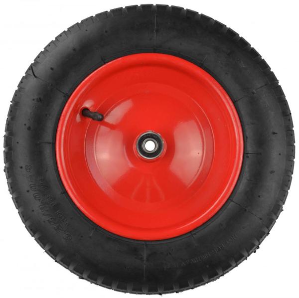 Nafukovacie koleso s ložiskami, otvor 12 mm,priemer 36,5 cm, šírka 8 cm, červené s oskou