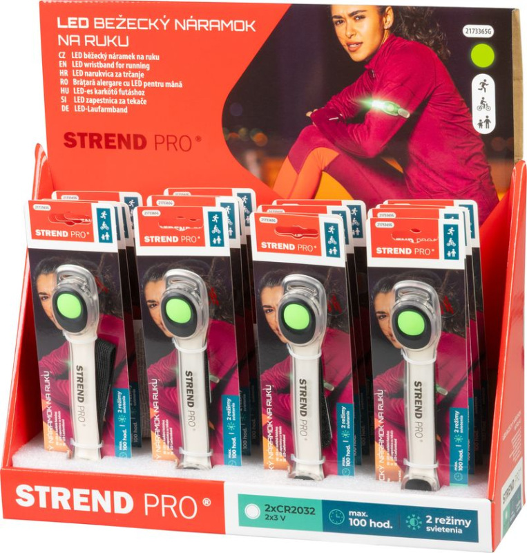 Náramok Strend Pro LB1204, LED, 2xCR2032, 185x35x15 mm, elastický, Sellbox 16 ks 3