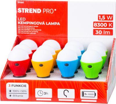 Svietidlo Strend Pro Camping C748, lampa kempingová, tvar žiarovky, 3xAAA, mix farieb, Sellbox 12 ks 5