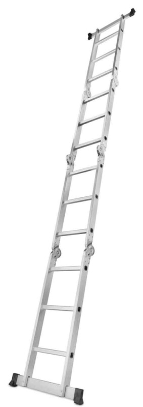 Rebrík štvordielny kĺbový 4 x 3 priečok, 370 cm, 11,8 kg, GEKO 5