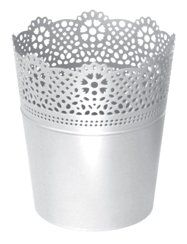 Kvetináč LACE 160 mm, biely
