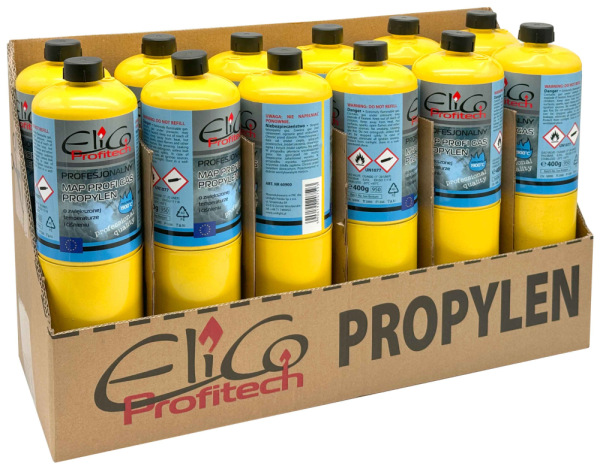 Kartuša MAPP s propylénom 400g, ventil 1"-20 UNEF, ELICO 1