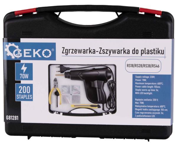 Zváračka, zošívačka na plast + LED svetlo, 70W, 200 spôn, GEKO 4