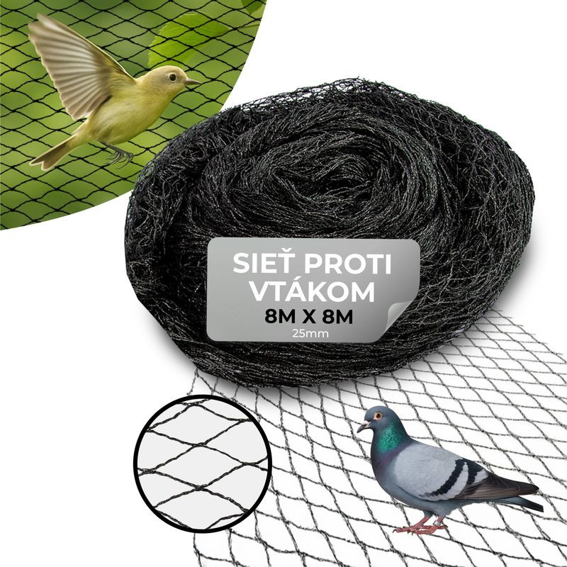 Sieť Strend Pro, 8x8 m, oko 25 mm, proti vtákom, PE 4