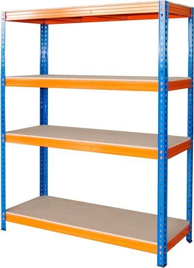 Regál Racks RAT60 HD, kovový, 4 police, 1800x1800x600 mm, max. 600 kg/polica