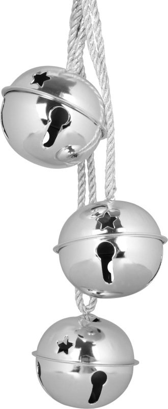 Dekorácia Zvončeky na dvere, strieborné, 14x14x46 cm 1