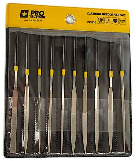 Sada diamantových pilníkov 3 x 140 mm s rukoväťou, 10-dielna sada, XL-TOOLS 1