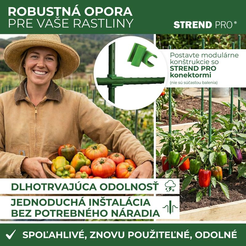 Tyč Garden SB 16/2100 mm, oceľ/plast, zelená, oporná k rastlinám a paradajkám 4