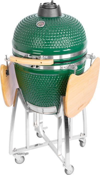 Gril Strend Pro Kamado Egg 21", priemer 46,7 cm, gril výška 91 cm, zelený, 130x73x122 cm 2