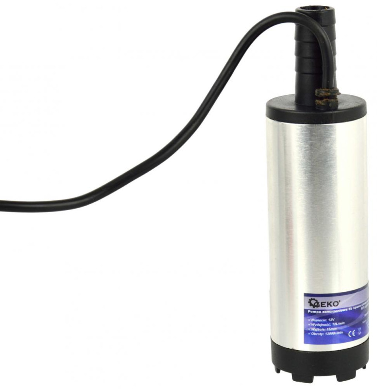 Čerpadlo na palivo, 40W, 12V, 15 l/min, priemer čerpadla 37 mm, hadica 3 m, GEKO 6