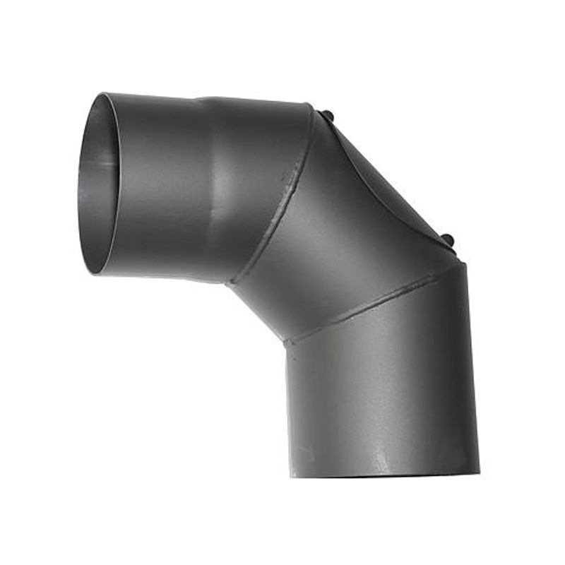 Koleno HS.CO 090/120/1,5 mm, s čistiacim otvorom, dymovod, dymové kominové koleno na spájanie rúr dy 1