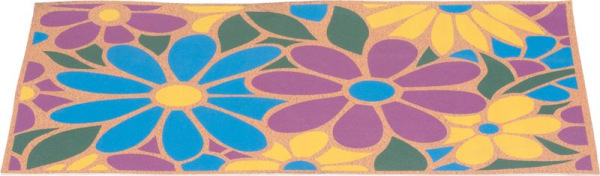 Rohožka MagicHome, pred dvere, Flowers, plast/latex, 40x60 cm 1