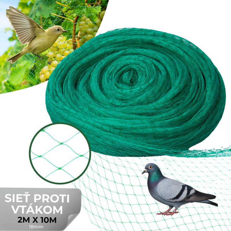 Sieť Strend Pro, 2x10 m, oko 18 mm, proti vtákom, PE 3