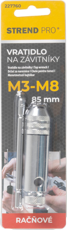 Vratidlo Strend Pro, na závitníky, račňové, M3-M8, 85 mm 1