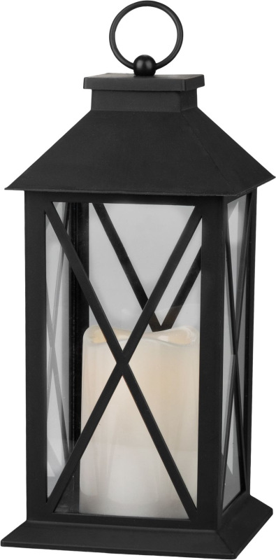 Lampáš MagicHome Vianoce, LED teplá biela, 3xAAA, plast, časovač, čierny, 14x14x32.2 cm, pohyblivý p 1