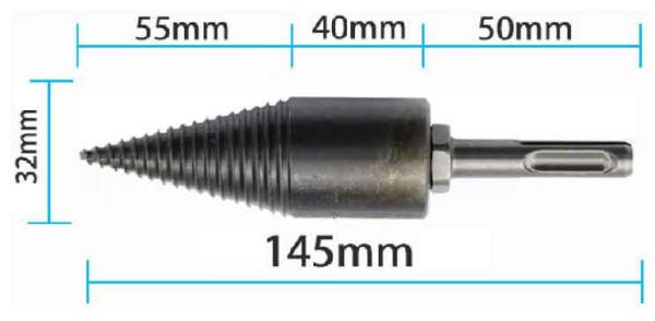 Štiepací klin do dreva s priemerom 32 mm + adaptér SDS-plus a HEX-6HRAN,, XL-TOOLS 1