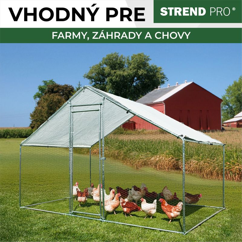 Kurín Strend Pro, pre hydinu, voliéra, klietka, kurnik, so strechou, 3x2x2 m 4