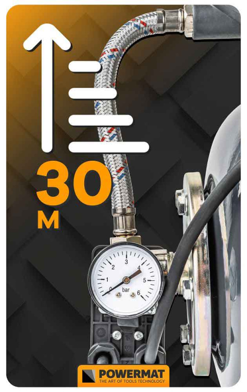 Domáca vodáreň 400 W, nádrž 19 l, max. výška 7 m, 108 l/min, tlačná výška 30 m 1