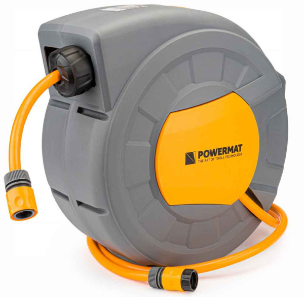 Navíjací bubon s držiakom na stenu so záhradnou hadicou 20 m, PM-ABNW-20T, POWERMAT 5