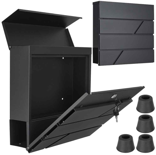 Poštová schránka 36,5 x 36,5 x 10 cm, čierna, GEKO