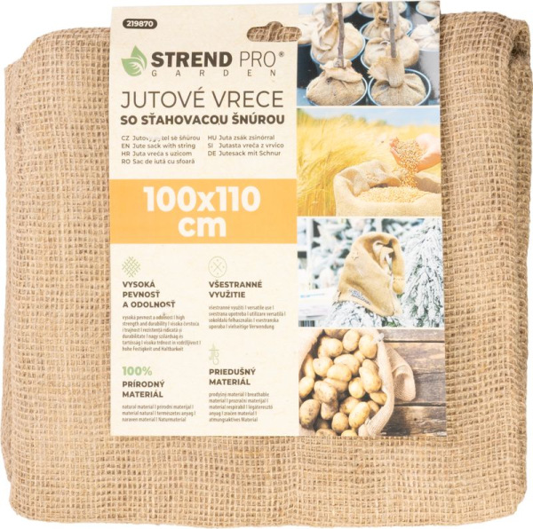 Vrece Strend Pro Garden, jutové, 100x110 cm, max. 60 kg, so šnúrou 2