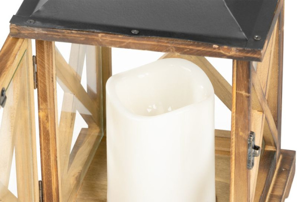 Lampáš MagicHome LW8834, 16x16x35 cm, LED, 3xAAA, drevo 4